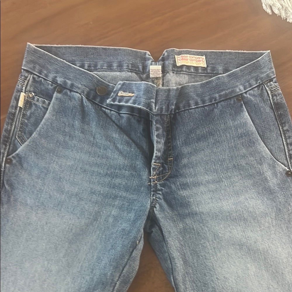 Hollister Blue Boot Cut Jeans Vintage Wash